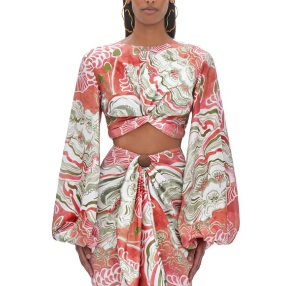 Andrea Iyamah Behati Cropped-Behati Top NWT, Size M - Picture 1 of 17